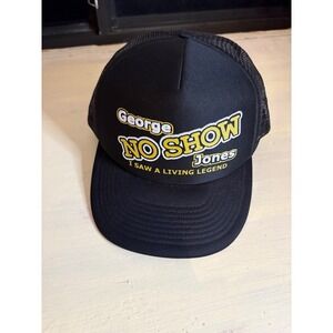 George No Show Jones Retro Trucker Hat Black/Yellow Mesh Snapback OSFM